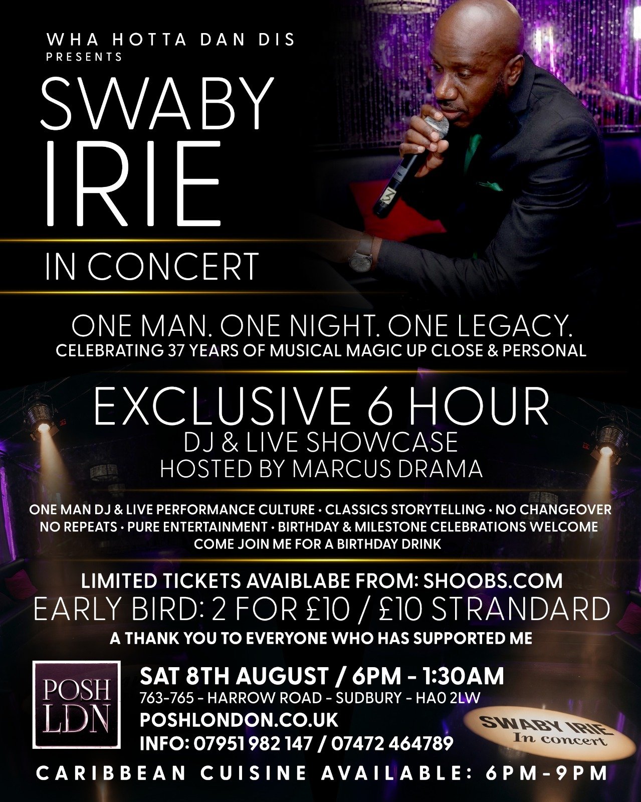 Swaby Irie in Concert – Back