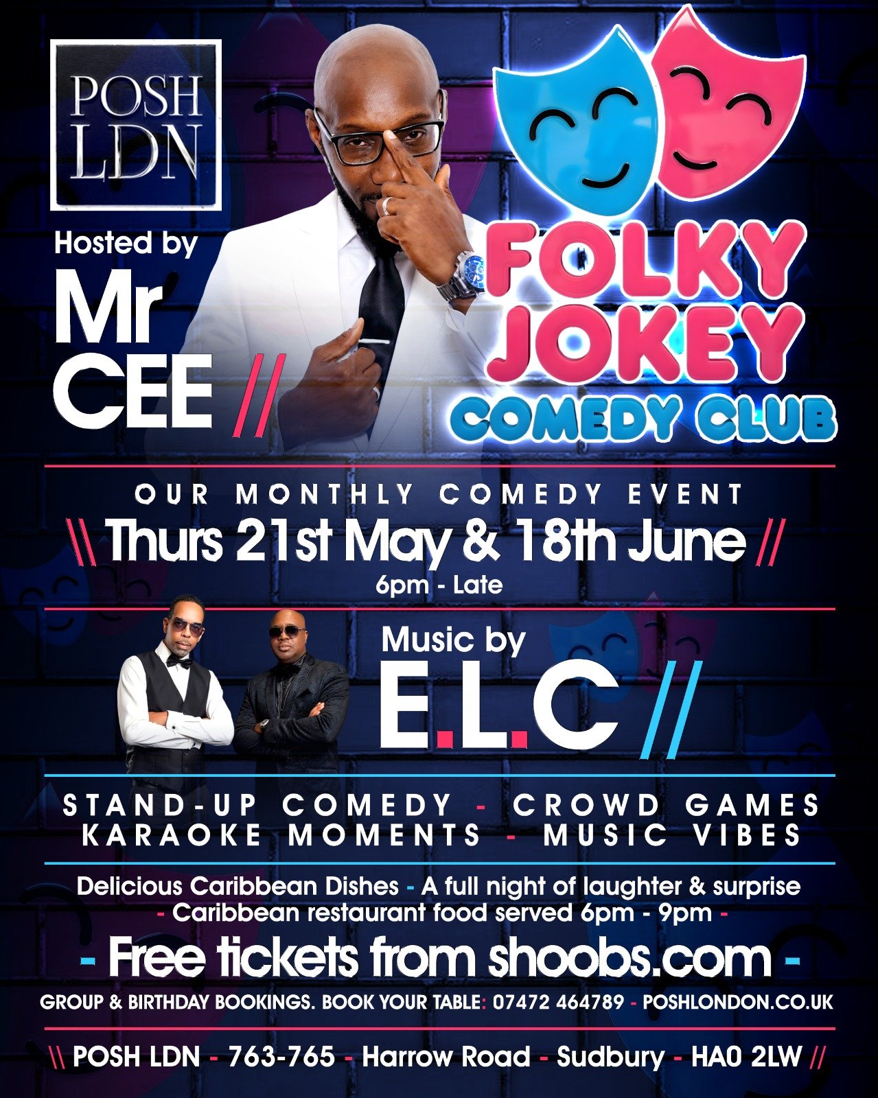 Folky Jokey Comedy Club – Front
